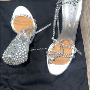 Giuseppe Zanotti Silver Studded Heels